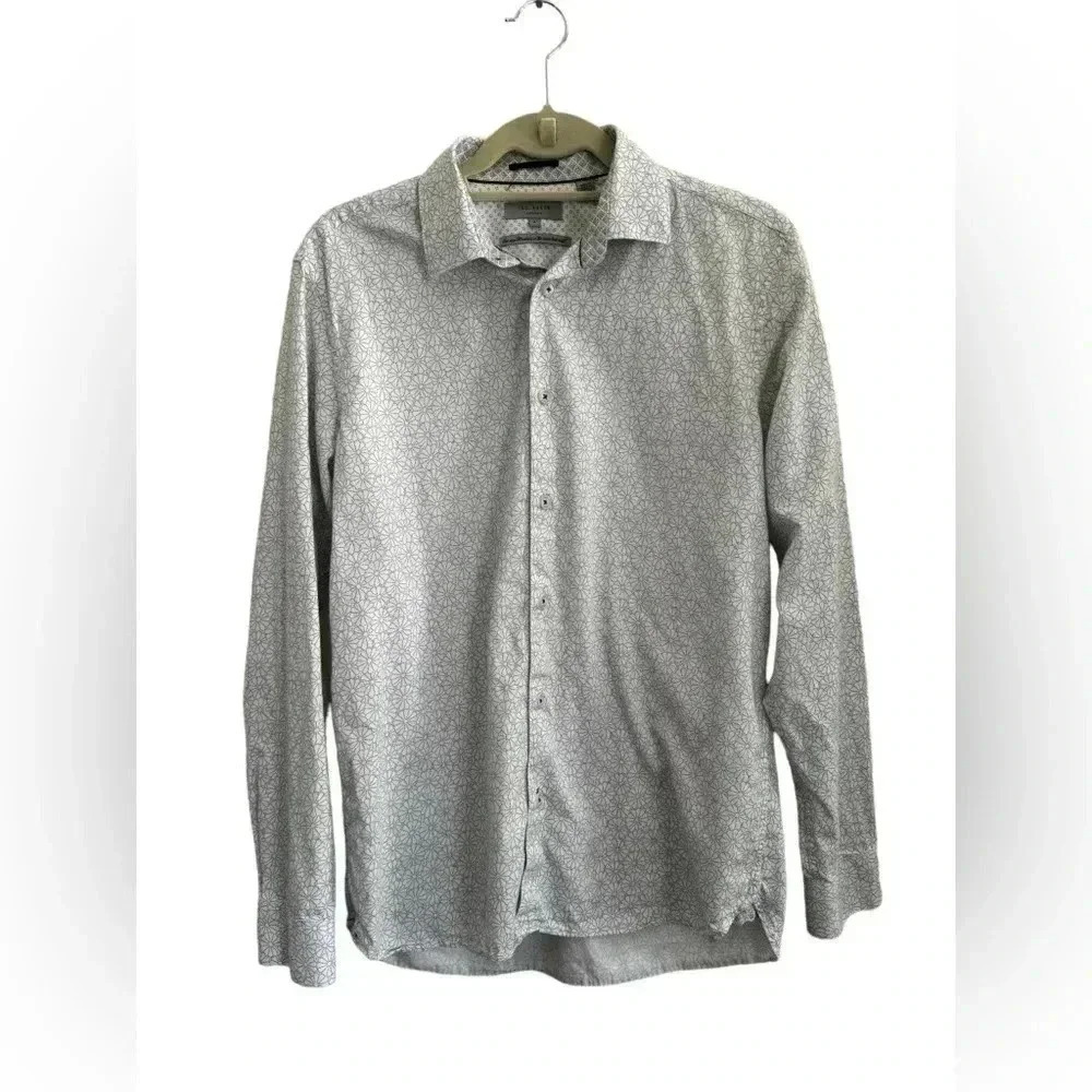 Ted Baker Floral Print Collared Cotton Shirt Size 4